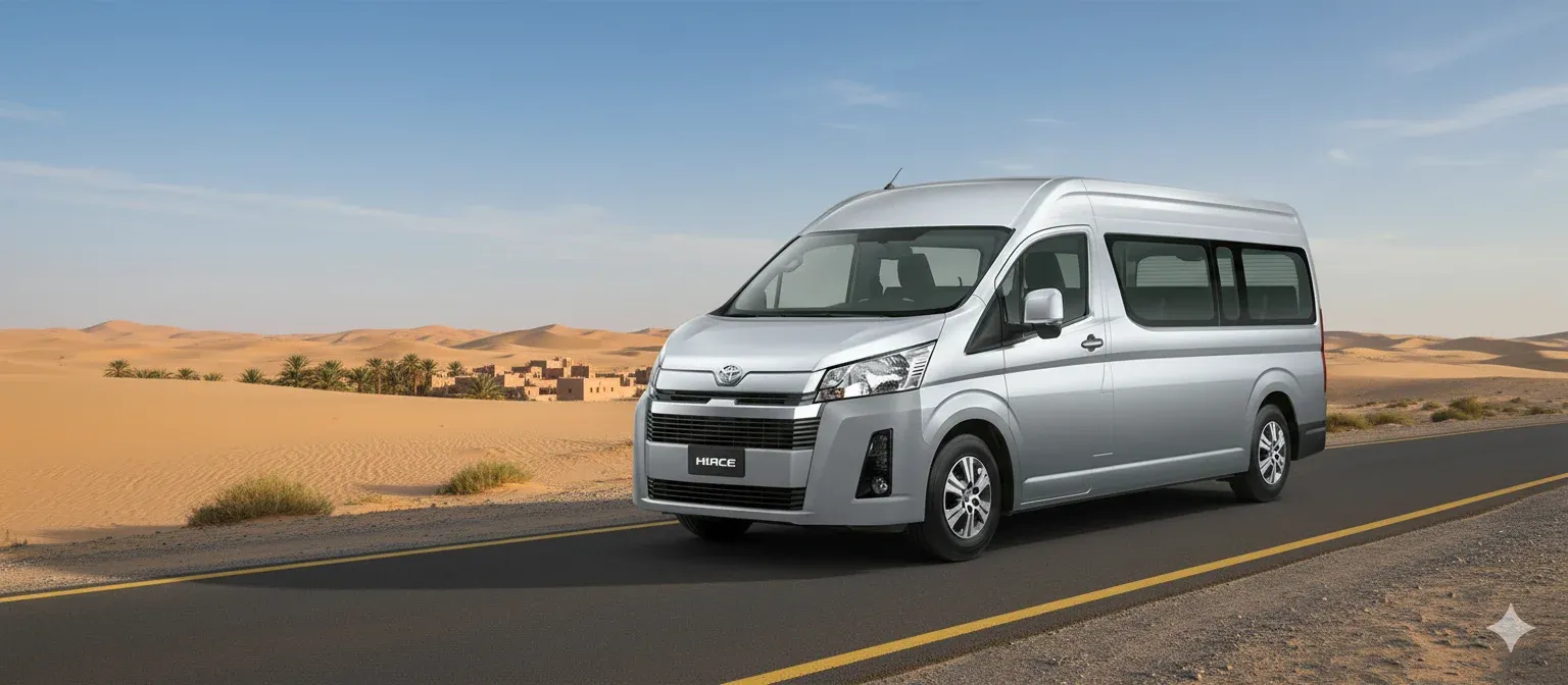 Rana Transportation passenger van for Hajj & Umrah Taxi Service and private city tours in Saudi Arabia.