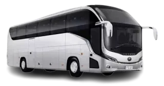 47-seat coach bus for Rana Transportation Hajj & Umrah Taxi Service and group pilgrim transport in Saudi Arabia.
